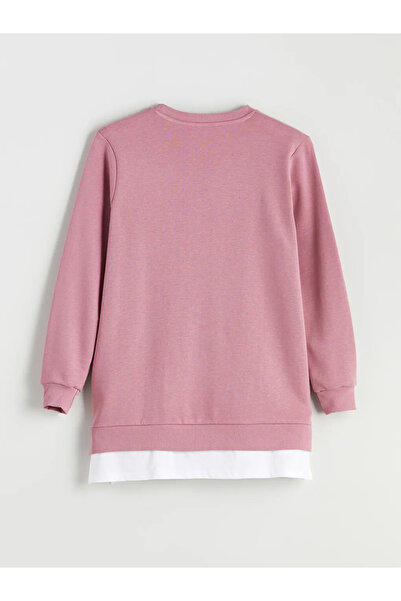 LC Waikiki Pink Crew Neck Women's Sweatshirt Tunic