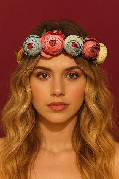YASEMİN KAPLAN Floral Straw Hair Crown