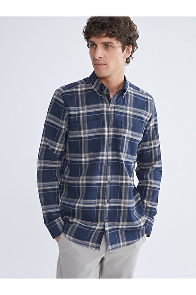 LC Waikiki Cămașă pentru bărbați, cu mânecă lungă, în carouri, din gabardină,...