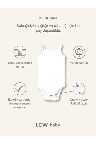 LC Waikiki Square Neck Basic Baby Girl Snap Fastener Bodysuit