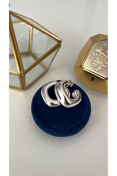 SU PERİSİ TAKI BİJUTERİ أقراط فضية دائرية من كارارماز