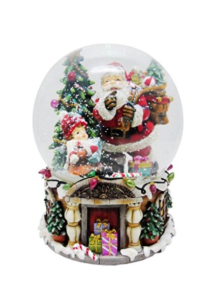 DavidaHome Decoratiune audio, snowball, cu sunete, glob muzical Mos Craciun, ...