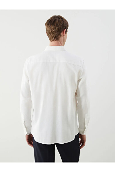 LC Waikiki Чоловіча сорочка з габардину Slim Fit з довгим рукавом