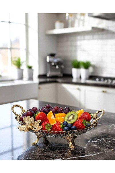 Niyara home Glass Serving Plate with Handle