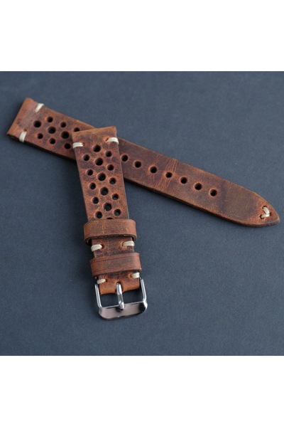 Yaydan Deri Aksesuar 22mm Koyu Camel Racing Deri Kordon