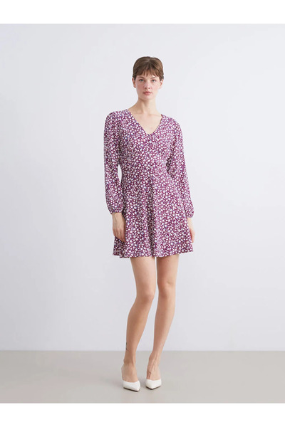 LC Waikiki V neck floral mini dress