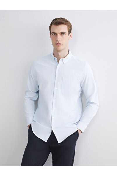 LC Waikiki Regular Fit Long Sleeve Dobby Fabric Men's Shirt