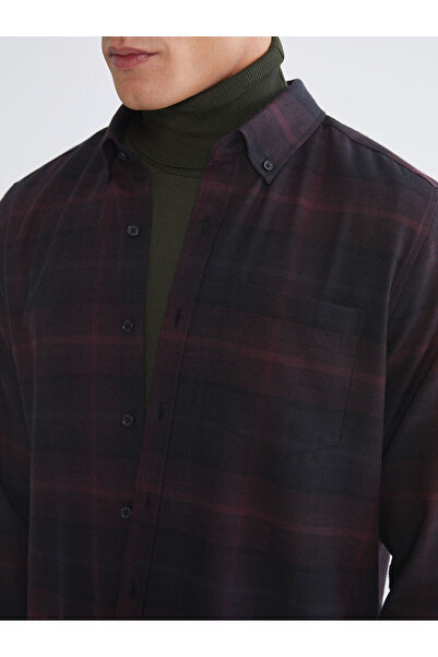 LC Waikiki Regular Fit Long Sleeve Plaid Gabardine Men's Shirt