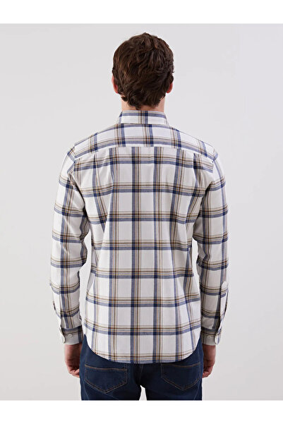 LC Waikiki Чоловіча сорочка Regular Fit з довгим рукавом у клітинку з габардину