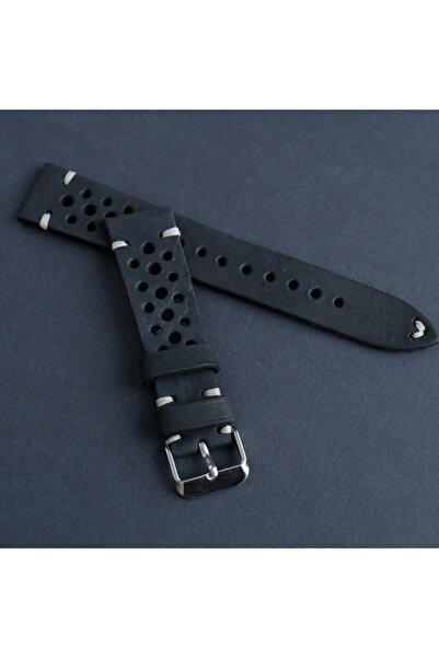 Yaydan Deri Aksesuar 22mm Siyah Racing Deri Kordon