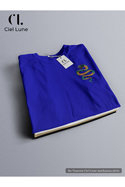 Ciel Lune Design special unisex Retro Snake - Tricou supradimensionat