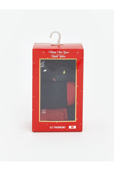 LC Waikiki Set de 3 boxeri pentru bărbați cu tematică de Anul Nou cu matriță ...