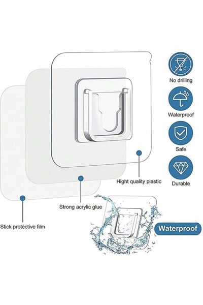 VEYA 5 Pairs Double Sided Adhesive Wall Tape Multi-Purpose Strong Wall Glue for Electrical Plug, Router