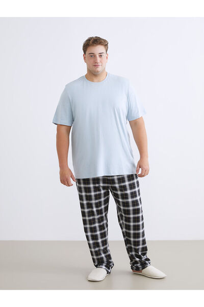LC Waikiki Plus Size Standard Fit Plaid Men's Pajama Bottoms