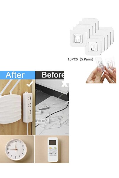 VEYA 5 Pairs Double Sided Adhesive Wall Tape Multi-Purpose Strong Wall Glue for Electrical Plug, Router