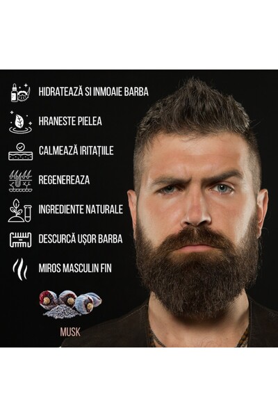 The Beard Brave Ulei de barbă și față cu mosc, hidratant, ingrediente, 30 ml