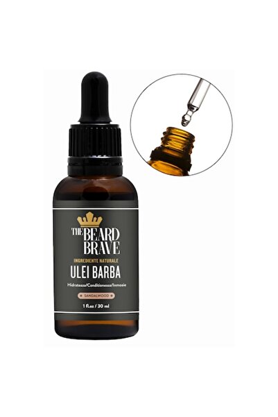 The Beard Brave Ulei pentru barbă și față, hidratant, parfum de lemn de santal, ingrediente, 30 ml