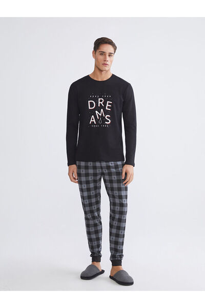 LC Waikiki   Black Standard Fit Men's Pajama Set