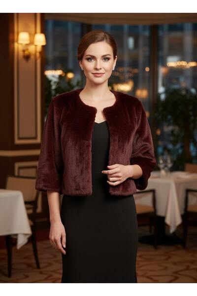 ihaoo Elegant bolero made of eco-friendly fur