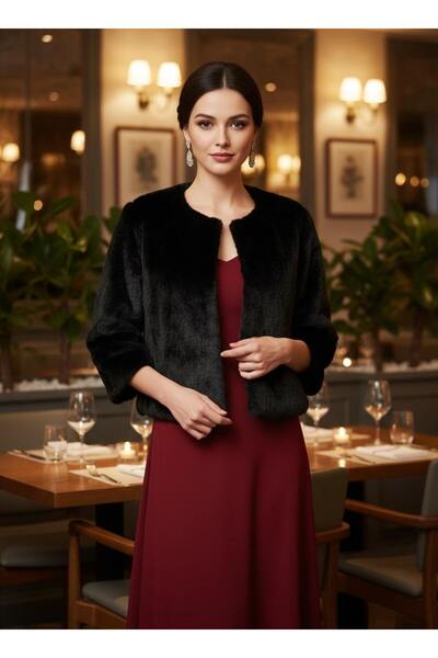 ihaoo Elegant bolero made of eco-friendly fur