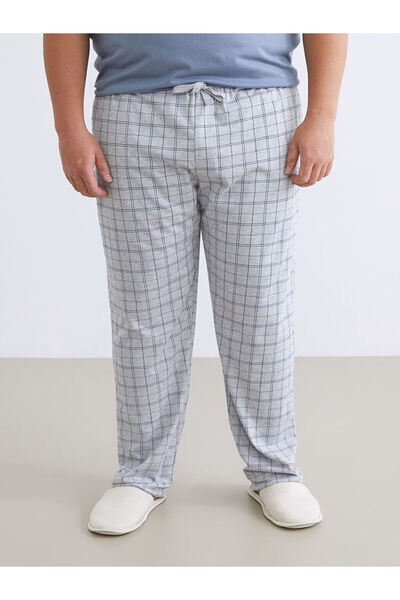 LC Waikiki Plus Size Standard Fit Plaid Men's Pajama Bottoms