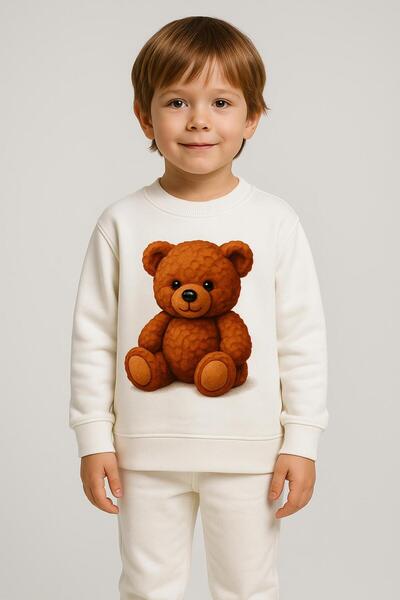 MODA Παιδικό Σετ Φόρμας με Στάμπα Αρκουδάκι που Κοιμάται στο Σύννεφο