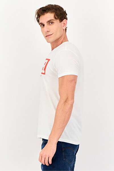 DIFUZED Marvel By Men Crew Neck Short Sleeve Brand Logo T-Shirt, White