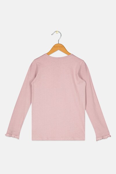 Sinsay Kids Girl Textured Long Sleeves T-Shirt, Light Purple