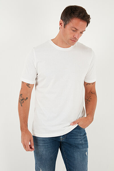 Buratti Text Detailed Cotton Regular Fit Crew Neck t Shirt Men's t Shirt 59020203