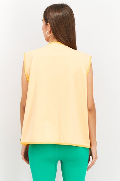 adidas Women Sportswear Fit 4 Front Pocket Sleeveless Outdoor Vest, Light Orange