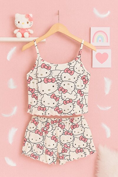 by mert özgür bijuterria Hello Kitty Desenli Şortlu Kadın Pijama Seti
