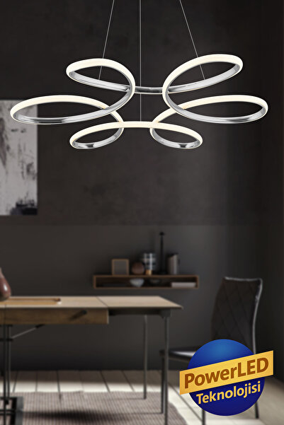 Ultra Home Lizbon Model Krom Kaplama Şık Modern Lüks Salon Hol Antre Yatak Odası Led Sarkıt Avize