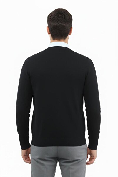 Çizgi Triko Men's Buttoned Cardigan with Pockets Steel Knit Classic Fit 5212m Bgl-St04848