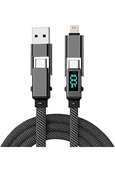 ARMAA كابل شحن سريع 4 في 1 بقوة 100 واط بطول 1 متر مع شاشة LED للطاقة (USB-C،...