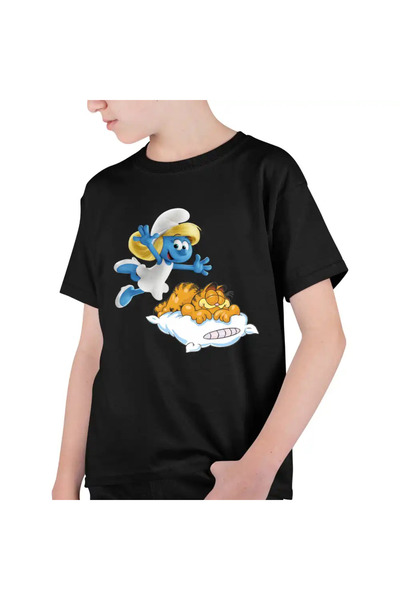 OEM Tricou Copii Baieti Garfield Strumfita Strumfii Motan