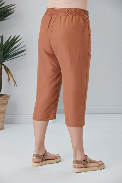 RMG Gamze Moda Large Size Capri with Elastic Waist