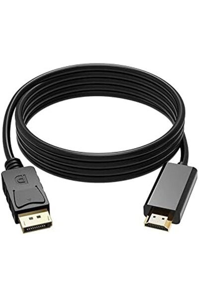 AXIYIBZI كابل DisplayPort إلى HDMI بطول 6 أقدام، أحادي الاتجاه، مطلي بالذهب