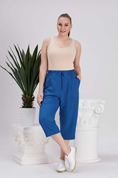 RMG Gamze Moda Large Size Capri with Elastic Waist