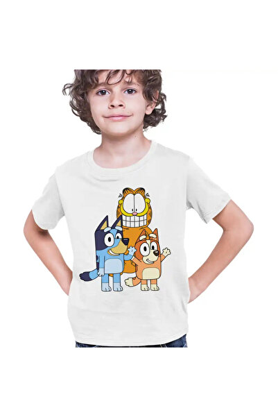 OEM Tricou Copii Baieti Garfield Bluey Blue Bingo Catei Pisica