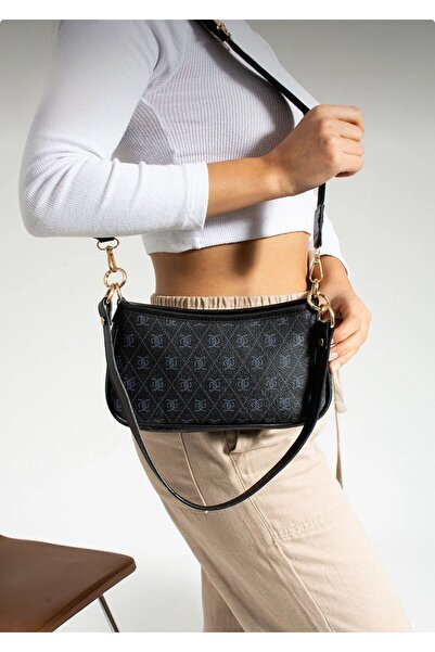 eyandis Geantă mini de umăr și crossbody cu model monogramă – Curea tip coloa...