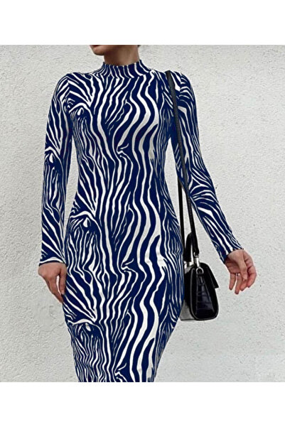 Giyimodam Women's Long Sleeve Micro Midi Dress