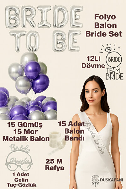 düskapanıparti Bride To Be Folyo Balon Gelin Bekarlığa Veda Parti Malzemeleri...