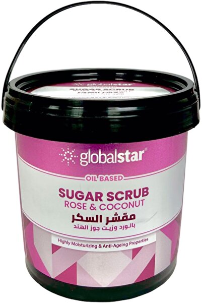 Globalstar مقشر السكر والورد مع زيت جوز الهند، 600 مل
