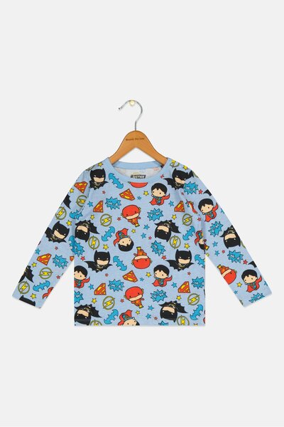Sinsay Fox And Bunny By Toddlers Boy Justice League Long Sleeve Top, Multicolor