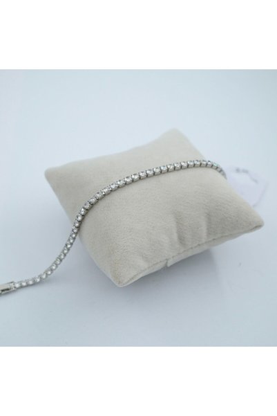 Lunarie Silver Fine Zircon Stone Tennis Bracelet – Elegant Minimal Design