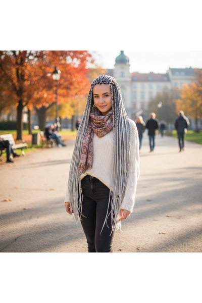 SÇ PERUK Synthetic hair for african braids and dreadlocks - light grey