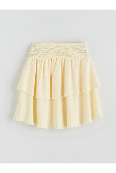 LC Waikiki Lcw Kids Ecru Crew Neck Pompompurin Printed Girls' T-Shirt and Skirt