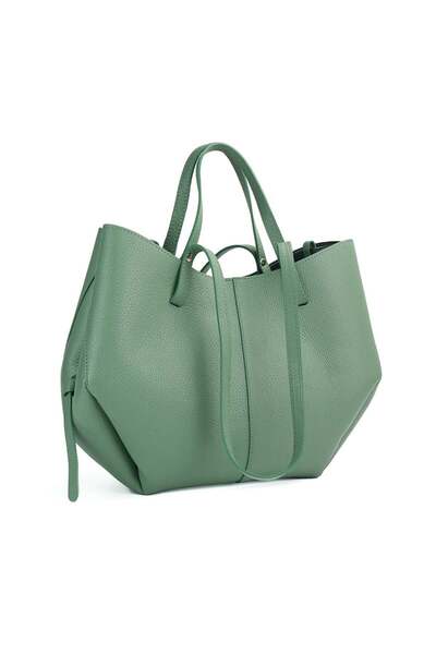 Posete Fagaras Poseta Piele Mirai - Verde Menta, 1 Compartiment, Portfard det...