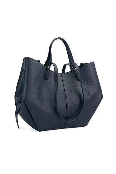 Posete Fagaras Poseta Piele Mirai - Bleumarin, 1 Compartiment, Portfard detasabil, Geanta Piele Naturala, Genti