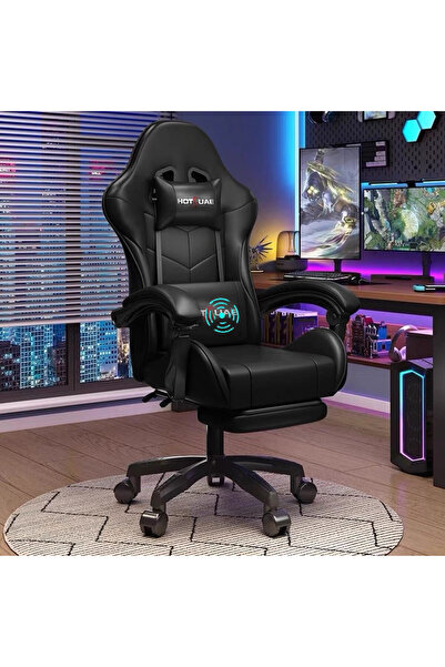 HotsUAE كرسي ألعاب مع كرسي كمبيوتر للتدليك، كرسي ألعاب مريح بزاوية كبيرة وتعديل الارتفاع